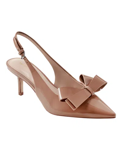 Marc Fisher Women's Allon Bow Pointy Toe Dress Slingback Pumps In Light Brown