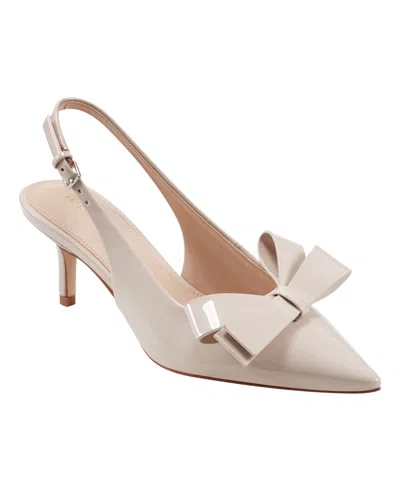 Marc Fisher Women's Allon Bow Pointy Toe Dress Slingback Pumps In Light Natural