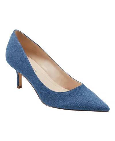 Marc Fisher Women's Alola Slip-on Pointy Toe Dress Pumps In Blue Denim