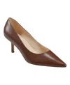 Marc Fisher Women's Alola Slip-on Pointy Toe Dress Pumps In Brown Leather