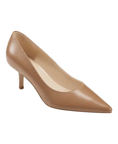 Marc Fisher Women's Alola Slip-on Pointy Toe Dress Pumps In Medium Natural Leather