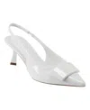 Marc Fisher Women's Arordes Slingback Pointy Toe Dress Pumps In White Patent