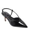 Marc Fisher Women's Avila Slingback Kitten Heel Pumps In Black Patent