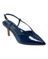 Marc Fisher Women's Alorie Slingback Pointy Toe Dress Pumps In Dark Blue Patent