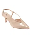 Marc Fisher Women's Avila Slingback Kitten Heel Pumps In Light Natural Patent