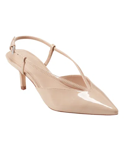 Marc Fisher Women's Avila Slingback Kitten Heel Pumps In Light Natural Patent