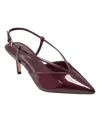 Marc Fisher Women's Avila Slingback Kitten Heel Pumps In Merlot Patent