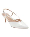 Marc Fisher Women's Avila Slingback Kitten Heel Pumps In White Patent
