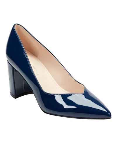 Marc Fisher Women's Caitlin Slip-on Block Heel Pumps In Blue