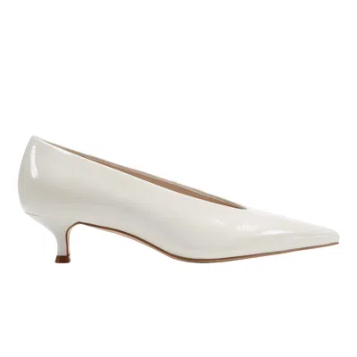 Marc Fisher Women's Cecile Leather Kitten Heel Pump In White