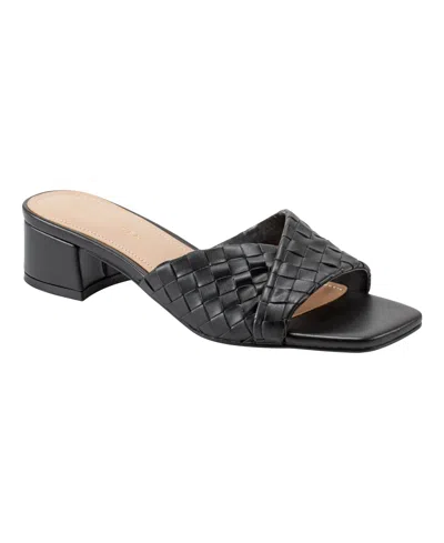 Marc Fisher Women's Coven Woven Slip-on Block Heel Sandals In Black