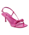 Marc Fisher Women's Danzy Bow Square Toe Dress Sandals In Bright Pink