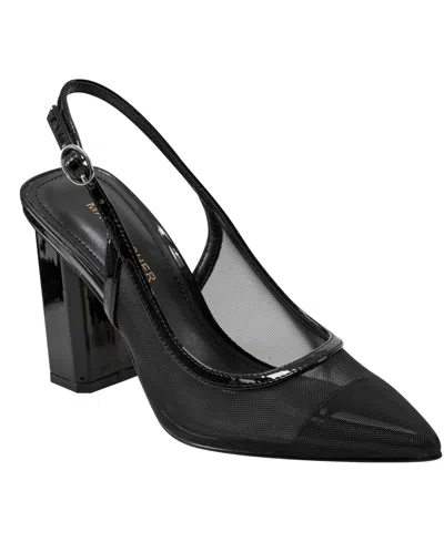 Marc Fisher Women's Deezar Pointy Toe Dress Pumps In Black Mesh,patent
