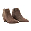 Marc Fisher Women's Deni Cowboy Boot In Medium Brown Suede In Multi