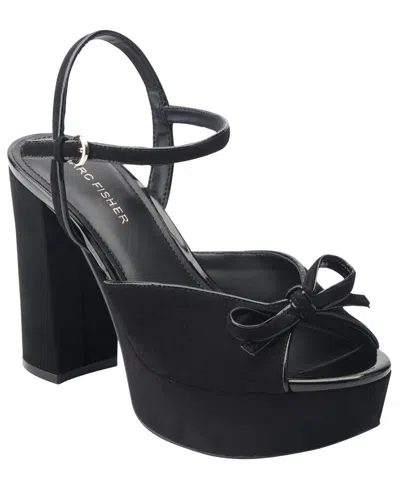 Marc Fisher Women's Dera Platform High Block Heel Sandals In Black