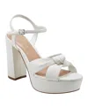 Marc Fisher Women's Deren High Block Heel Platform Sandals In White