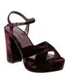 Marc Fisher Women's Deren High Block Heel Platform Sandals In Dark Purple Velvet