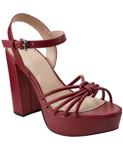 Marc Fisher Women's Dessa Open Toe Dress Sandals In Dark Red