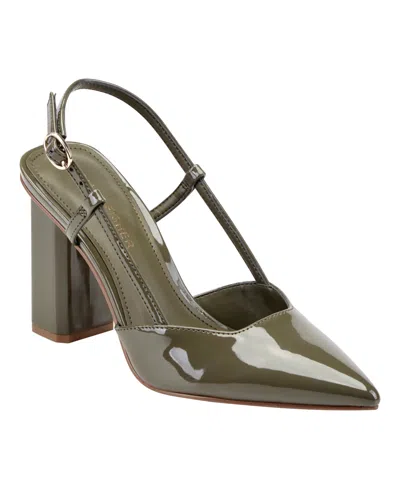 Marc Fisher Women's Dian High Block Heel Slingback Pumps In Green
