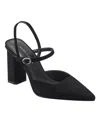 Marc Fisher Doster Womens Suede Ankle Strap Slingback Heels In Black Suede