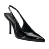 Marc Fisher Women's Emalyn Patent Slingback Pump Shoe In Black In Black