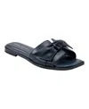 Marc Fisher Women's Finey Square Toe Slip-on Flat Sandals In Navy