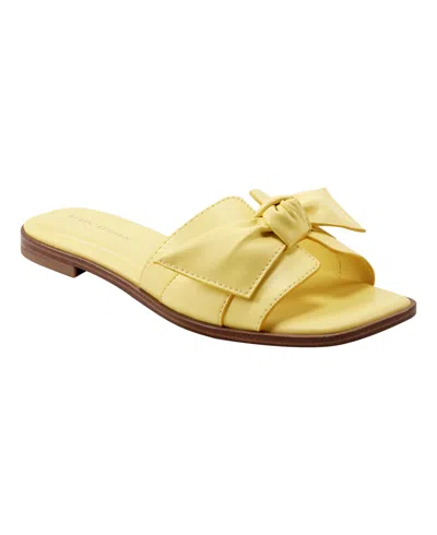 Marc Fisher Women's Finey Square Toe Slip-on Flat Sandals In Yellow