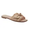 Marc Fisher Women's Finey Square Toe Slip-on Flat Sandals In Light Natural