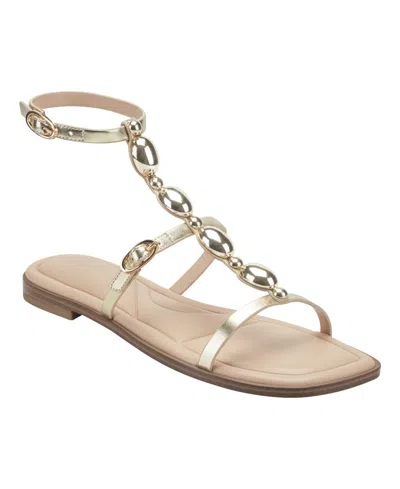 Marc Fisher Women's Folai Gladiator Flat Sandals In Gold