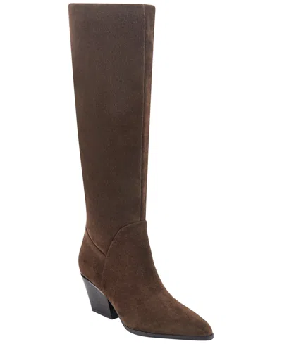 Marc Fisher Women's Gabels Tall Block Heel Boots In Brown