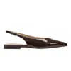 Marc Fisher Women's Gabra Leather Slingback Flat In Brown