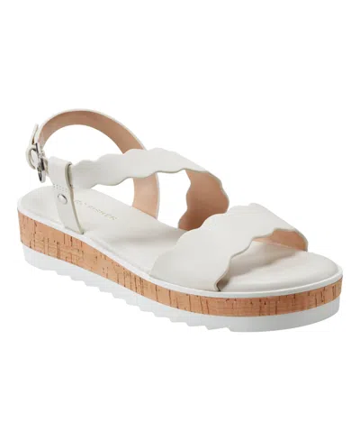 Marc Fisher Women's Gabrey Asymmetrical Strap Platform Sandals In Ivory