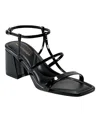 Marc Fisher Women's Gellyn Caged Block Heel Sandals In Black Patent