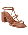 Marc Fisher Women's Gellyn Caged Block Heel Sandals In Cognac