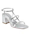 Marc Fisher Women's Gellyn Caged Block Heel Sandals In Silver