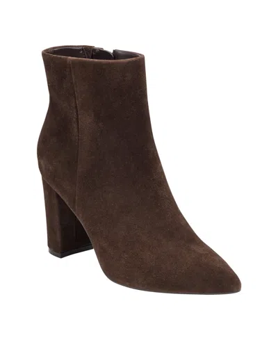 Marc Fisher Women's Glorena Block Heel Dress Booties In Brown