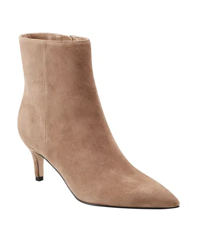 Marc Fisher Women's Glorry Pointy Toe Stiletto Heel Ankle Booties In Medium Brown Suede