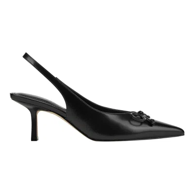 Marc Fisher Women's Gretel Leather Bow Slingback Pump In Black
