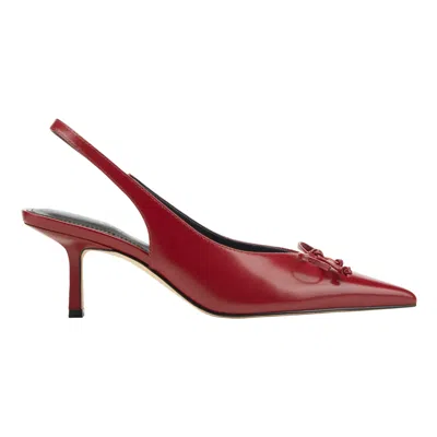 Marc Fisher Women's Gretel Leather Bow Slingback Pump In Red