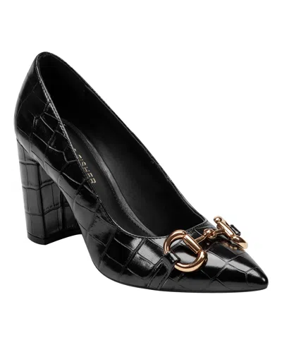 Marc Fisher Women's Gruff Bit High Block Heel Pumps In Black