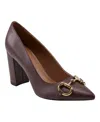 Marc Fisher Gruff Womens Faux Leather Pointed Toe Pumps In Burgundy