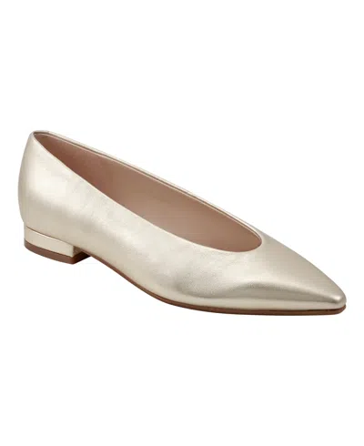 Marc Fisher Women's Gunner Pointy Toe Slip-on Dress Flats In Gold Leather