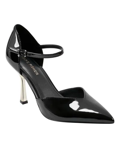 Marc Fisher Women's Haben Two-piece Tapered Heel Pumps In Black Patent