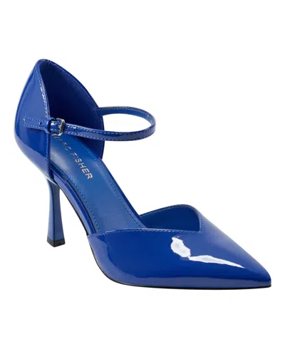 Marc Fisher Women's Haben Two-piece Tapered Heel Pumps In Blue Patent