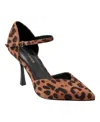 Marc Fisher Haben Womens Animal Print Faux Suede Ankle Strap In Leopard