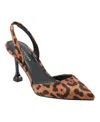 Marc Fisher Haben Womens Animal Print Faux Suede Ankle Strap In Leopard Textile