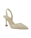 Marc Fisher Women's Hadya Pointy Toe Stiletto Slingback Pumps In Malted Milk Patent
