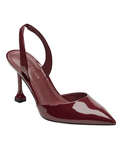 Marc Fisher Women's Hadya Pointy Toe Stiletto Slingback Pumps In Red