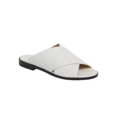 Marc Fisher Women's Idinia Flat In White Leather