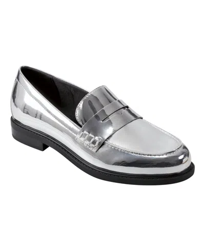 Marc Fisher Women's Ilithia Slip-on Dress Penny Loafers In Silver